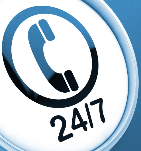 Telefon-Symbol mit 24/7 – Rund-um-die-Uhr-Service von Vestische Fahrdienste